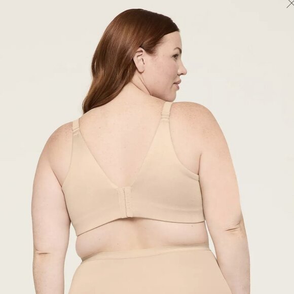 Cacique Lane Bryant 46C Balconette Bra Wireless Cafe Beige Backsmoother Lined - Picture 4 of 9